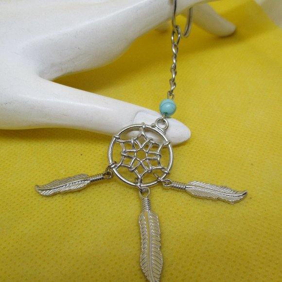 Dream Catcher Keyring Dreamcatcher Feather Turquoise Bead Keyring Dreamcatcher - Picture 2 of 11